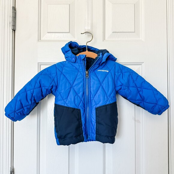 Patagonia Other - Patagonia Baby Boys Puff Rider Full Zip Hooded Quilted Jacket - Size 12 Months